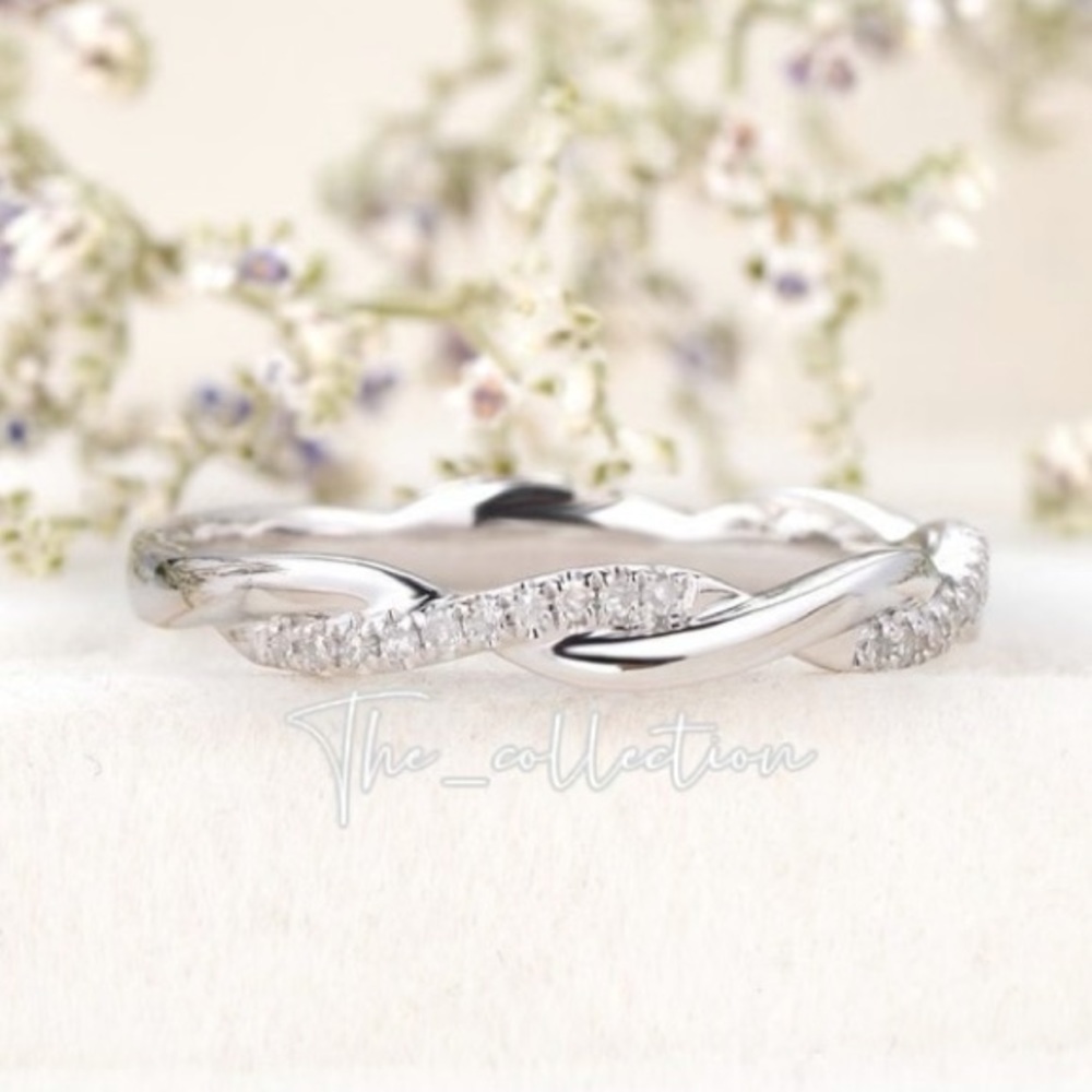 STERLING SILVER INFINITY DIAMOND RING - Picture 5 of 5